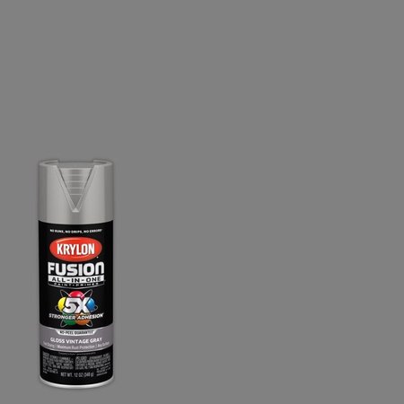 SHORT CUTS Krylon Fusion All-In-One Gloss Vintage Gray Paint+Primer Spray Paint 12 oz K02726007